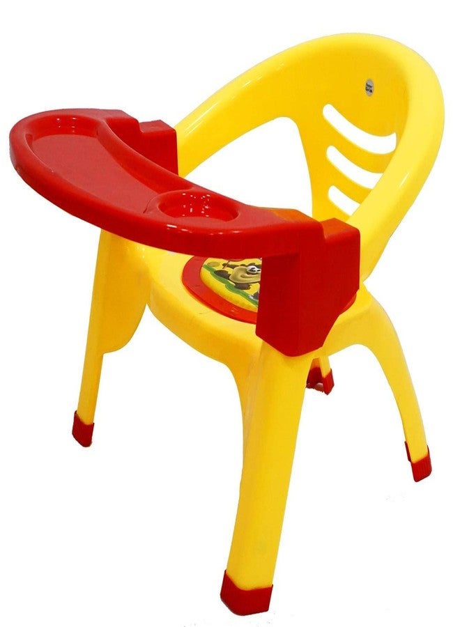 Zerya Small Baby Chair with Safety Tray and Soft Cushion with Baby Whistle Sound-Random Color (Yellow) - Image 4