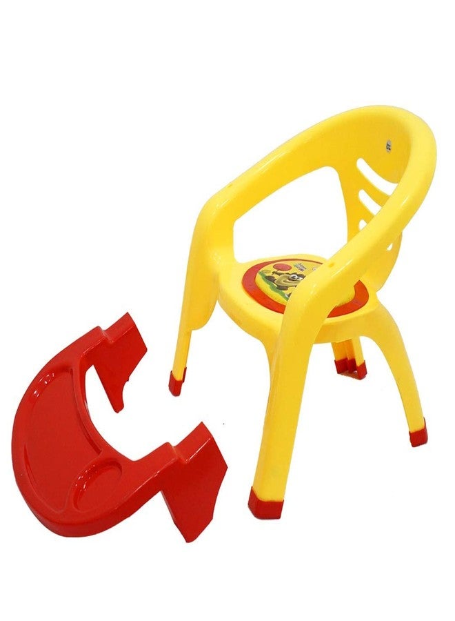 Zerya Small Baby Chair with Safety Tray and Soft Cushion with Baby Whistle Sound-Random Color (Yellow) - Image 3