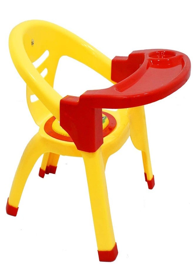 Zerya Small Baby Chair with Safety Tray and Soft Cushion with Baby Whistle Sound-Random Color (Yellow) - Image 5