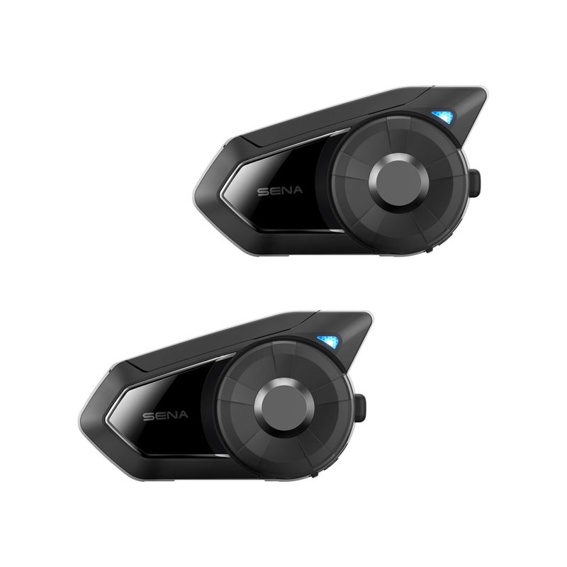Sena 30K Motorcycle Bluetooth Headset Mesh Communication System with HD Speakers Dual Pack