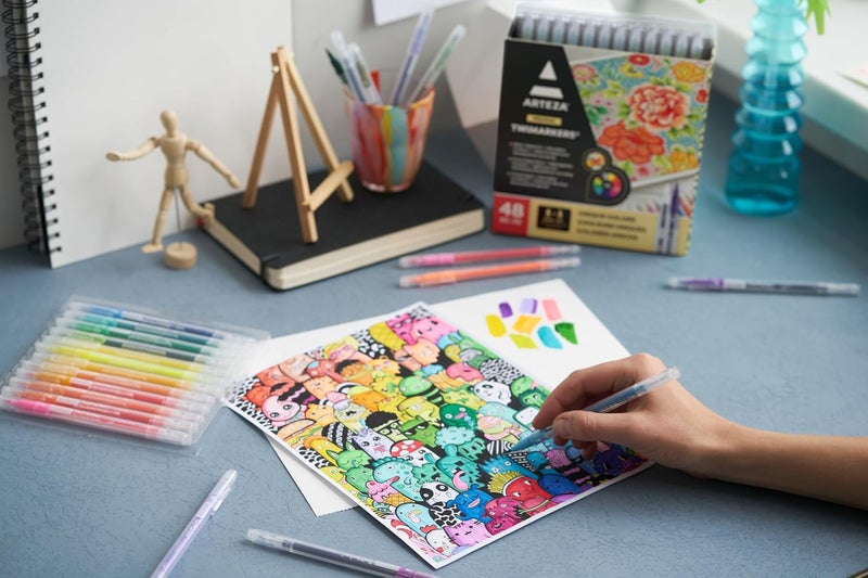 ARTEZA Dual Tip Twi Marker Assorted Colour Set of 48 - Image 4