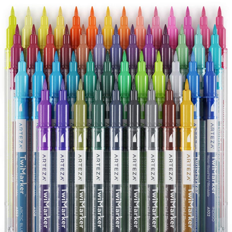 ARTEZA Dual Tip Twi Marker Assorted Colour Set of 48 - Image 3