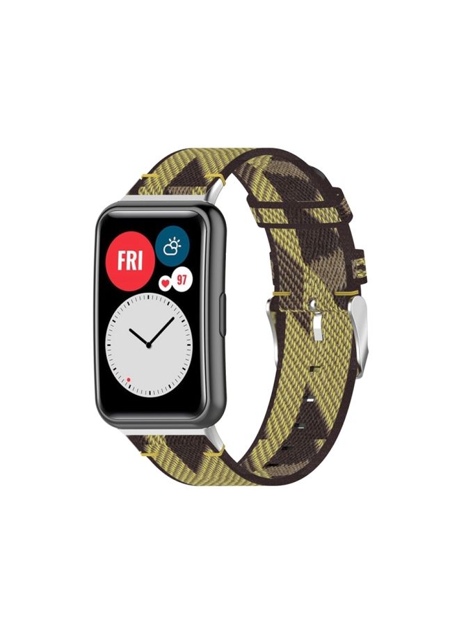 Replacement Strap For Huawei Watch Fit Special Edition Nylon Braided Watch Band Yellow