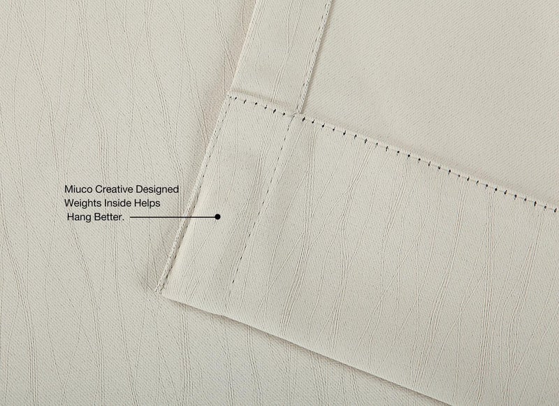 MIUCO Blackout Curtains Room Darkening Curtains Textured Grommet Panels for Window Treatment 2 Panels 52x63 Inch Beige - Image 4