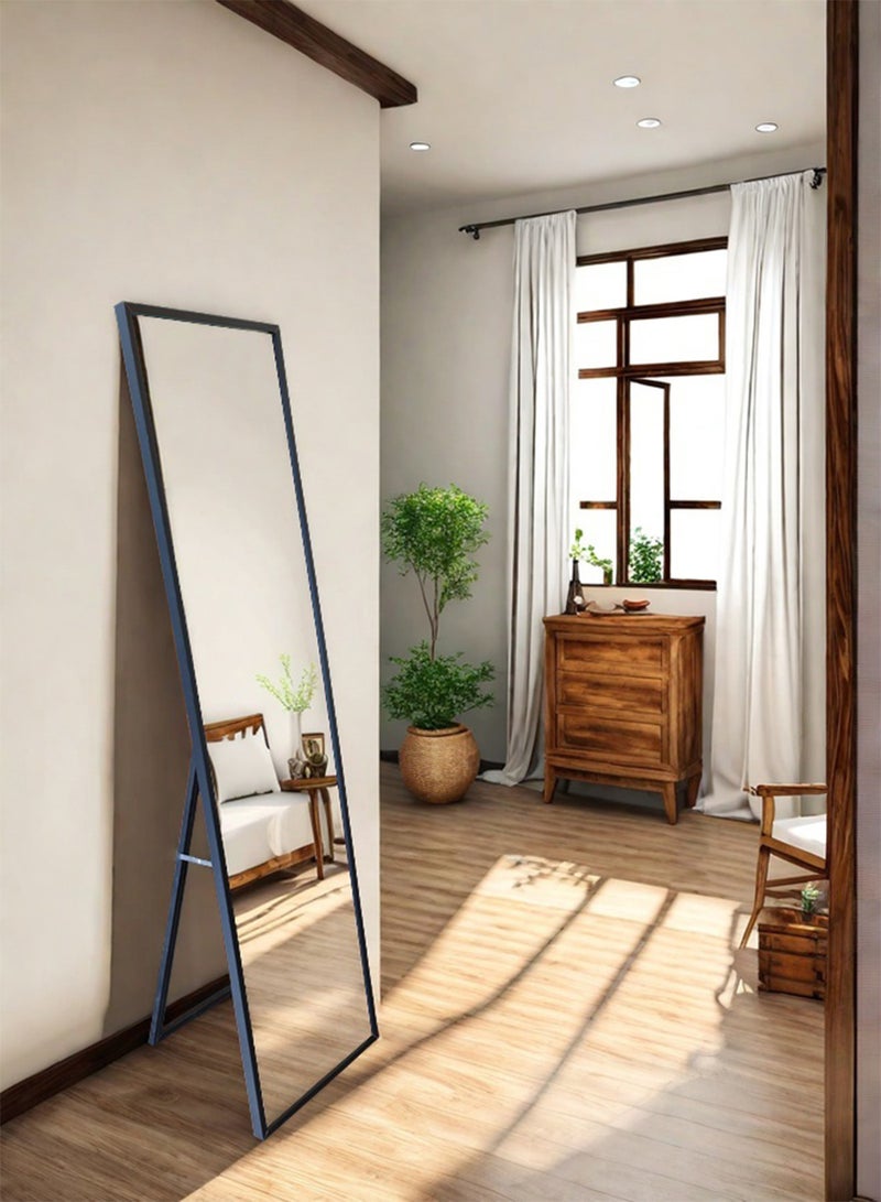ايست من نون Full Length Mirror 150x40cm with Stand - Perfect for Bedroom & Living Room - Black - Image 4