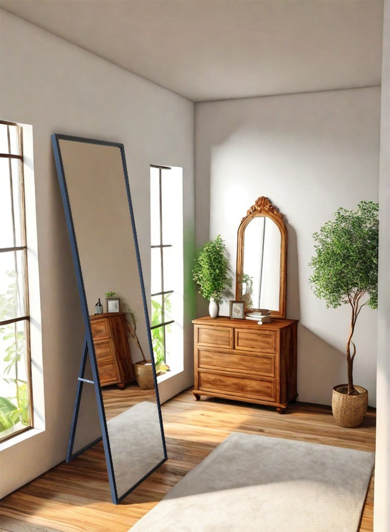 ايست من نون Full Length Mirror 150x40cm with Stand - Perfect for Bedroom & Living Room - Black - Image 2