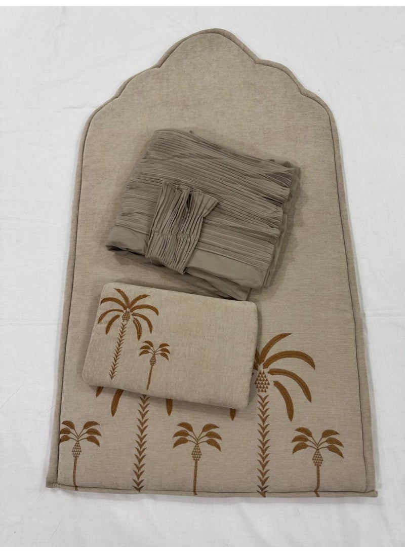 برايدس طقم سجادة صلاه مع شرشف صلاه بكسرات ملكي - Image 1