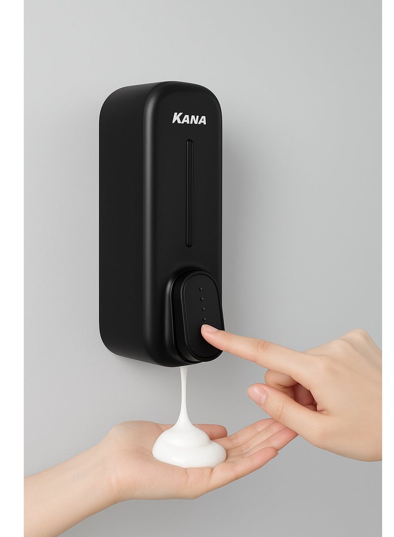 كانا موزع صابون الحائط من كانا 350 مل مضخة معقم اليدين السائل والصابون للاستخدام في المطبخ والحمام والمكتب صحي وسهل التركيب - Image 1