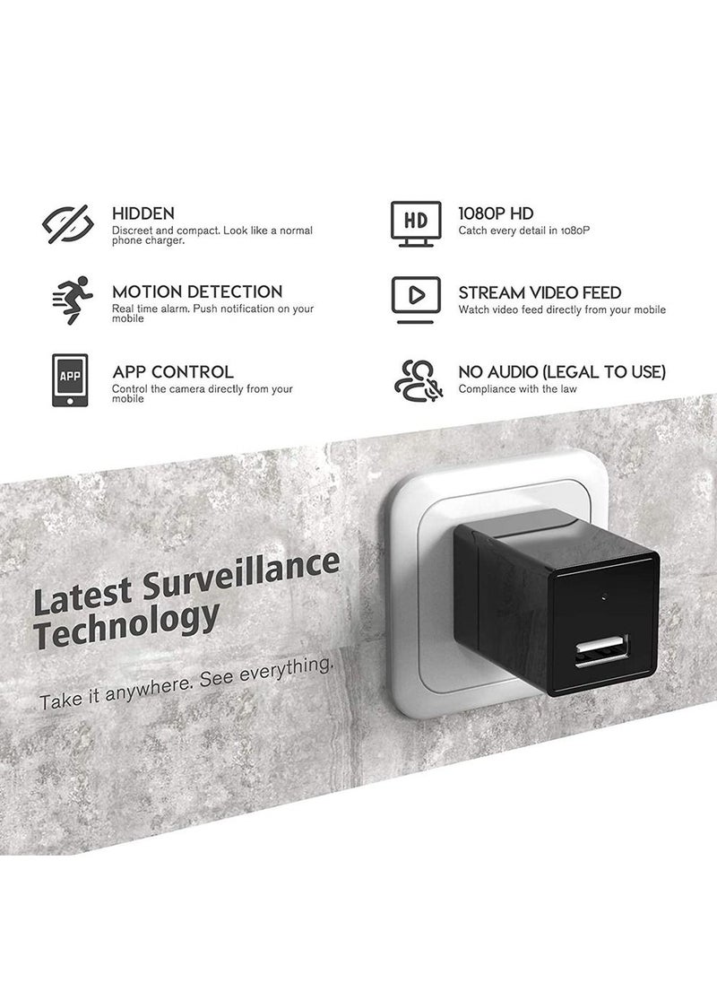 Wall Charger Adapter with 1080P Wi-Fi Hidden Camera App Control