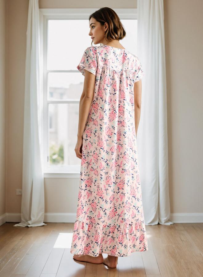 Splash FAV Floral Print Viscose Night Gown - Image 3
