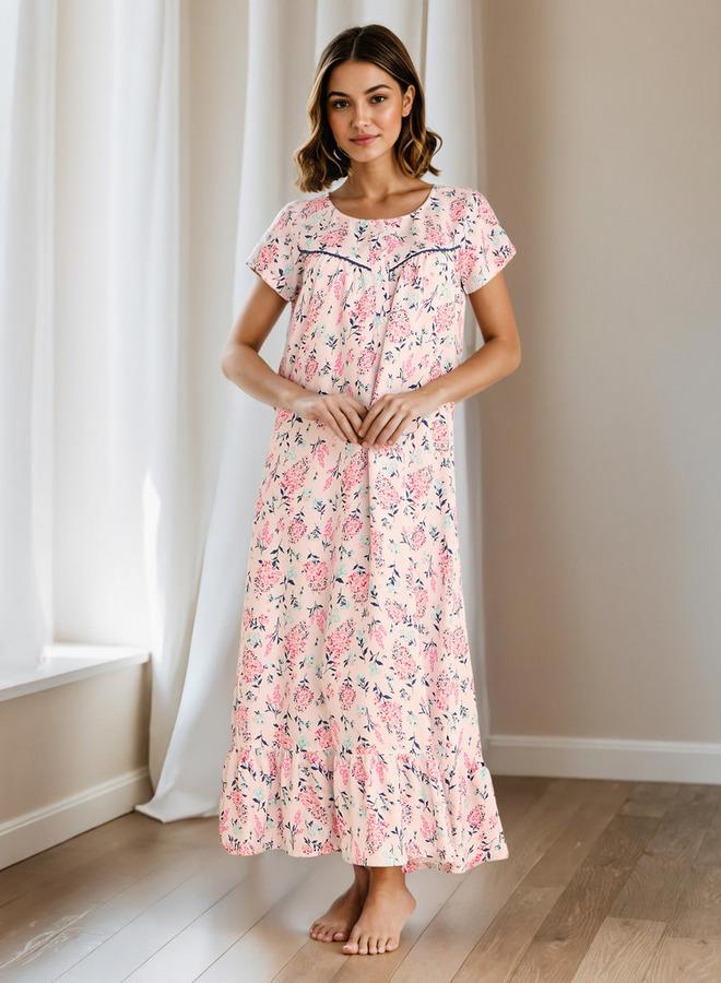 Splash FAV Floral Print Viscose Night Gown - Image 1