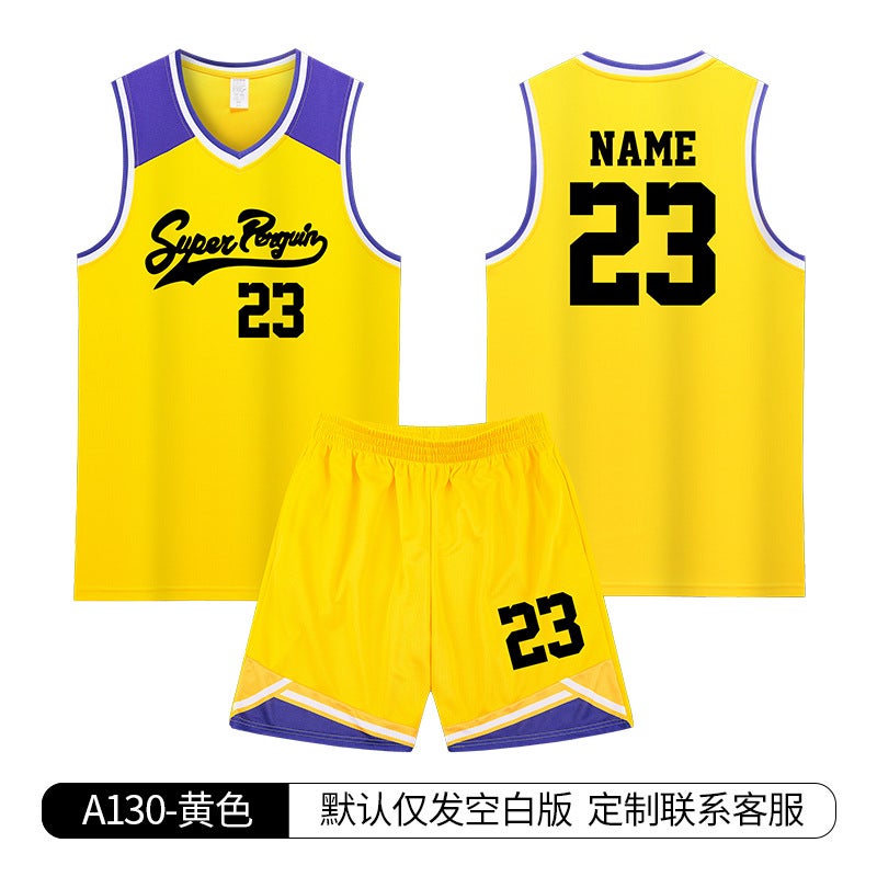 Summer Basketball Suit Suit Adult Male Student Quick-Drying Breathable Jersey Campus Female Children Training Competition Sportswear - Image 1