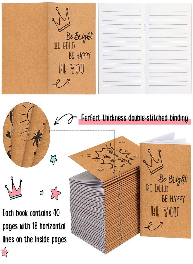 Chinco 48 Pack Kraft Inspirational Notepads Bulk Gift Motivational Notebooks Small Inspirational Lined Pockets Notebook for Classroom School Office Teacher Supplies, 4.3 x 6.1 Inches - Image 4