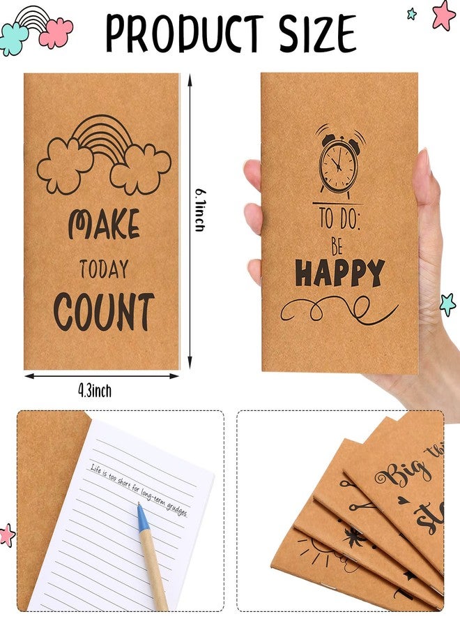 Chinco 48 Pack Kraft Inspirational Notepads Bulk Gift Motivational Notebooks Small Inspirational Lined Pockets Notebook for Classroom School Office Teacher Supplies, 4.3 x 6.1 Inches - Image 2
