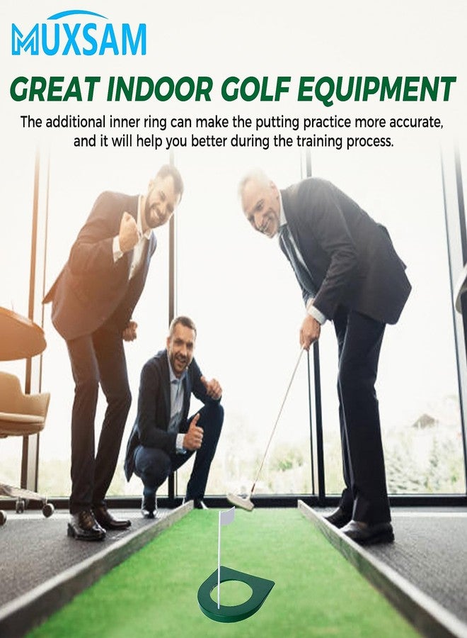 MUXSAM 1Pc Golf Practice Putting Cup Mat with Hole and Flag Plastic for Indoor Outdoor Office Garage Yard Golf Putting Green Regulation Cup Practice Training Aids - Image 5