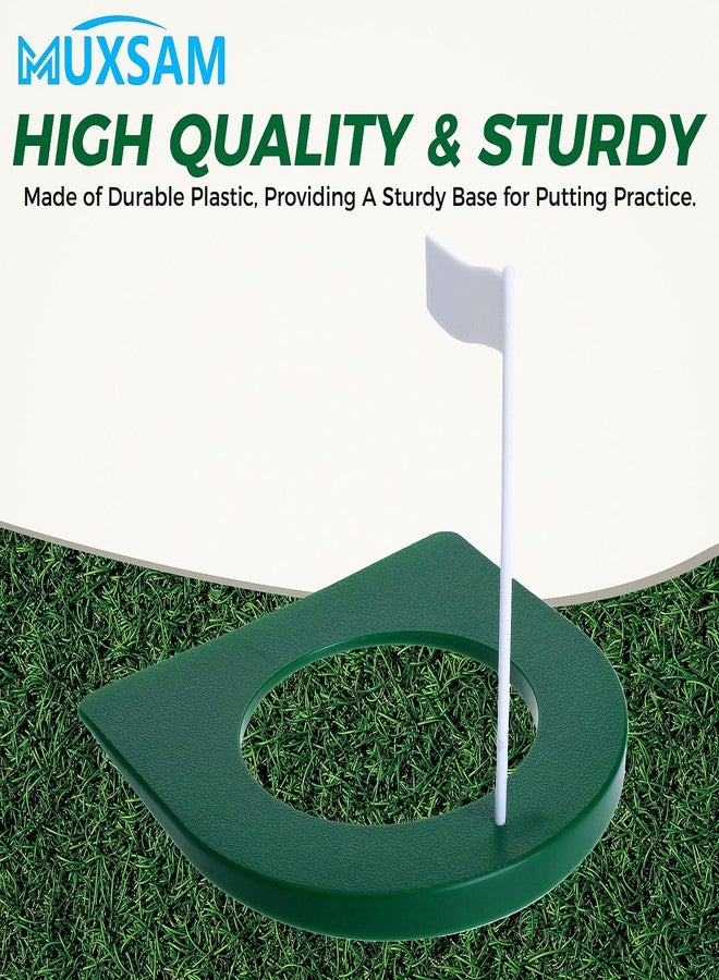 MUXSAM 1Pc Golf Practice Putting Cup Mat with Hole and Flag Plastic for Indoor Outdoor Office Garage Yard Golf Putting Green Regulation Cup Practice Training Aids - Image 4