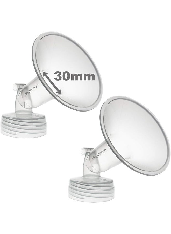 Nenesupply 30mm 2 pc Flanges Compatible with Spectra S2 S1 9 Plus Synergy Gold Breastpump Replacement to Spectra Pump Parts Flange Accessories Wide Mouth Work with Valve Backflow Protector Bottle - Image 1
