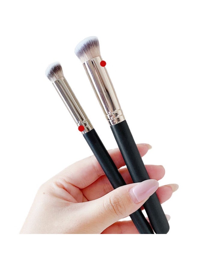 Uplus Round Tip 270 Concealer Brush + Detail 370 Concealer Brush 2-Piece Set, Soft Bristle Makeup Brush - Image 1