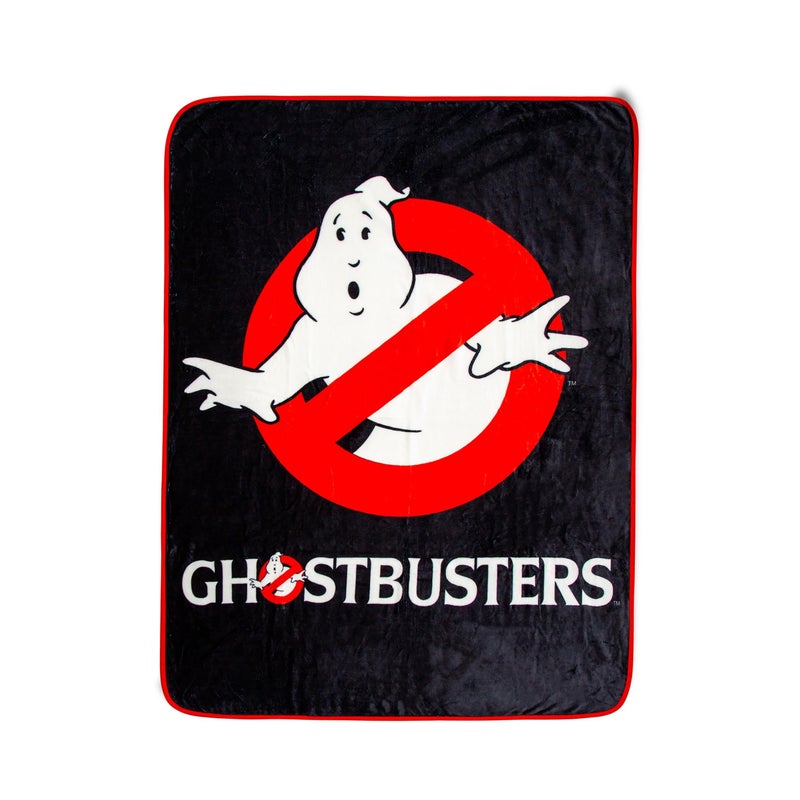 Silver Buffalo Ghostbusters Logo Raschel Throw Blanket  Soft Polyester Cover for Sofa Bed  45 x 60 Inches 