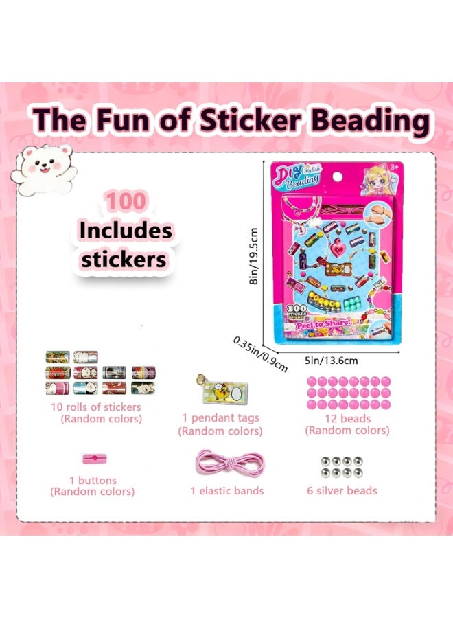 ZOXITY Wearable & Shareable Sticker Toy Bracelet ,Includes 100 reusable mini stickers and 1 Mystery Reveal;DIY bracelet & necklace gift set suitable for children aged 5 and above - Image 4