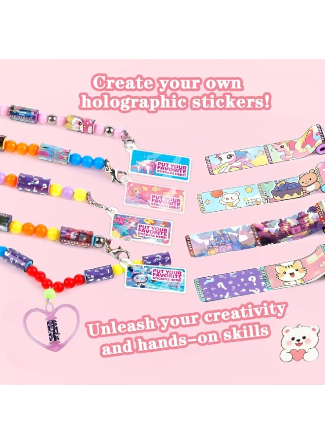 ZOXITY Wearable & Shareable Sticker Toy Bracelet ,Includes 100 reusable mini stickers and 1 Mystery Reveal;DIY bracelet & necklace gift set suitable for children aged 5 and above - Image 5