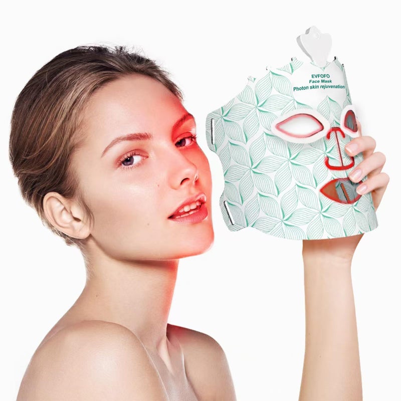 EVFOFO Red Light Therapy Mask for Face 7 Colors LED Face Mask Light Therapy At Home Led Face Mask Light Therapy Green