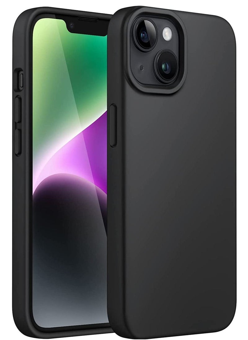 Silicone Case for iPhone 14 6.1-Inch, Silky-Soft Touch Full-Body Protective Phone Case, Shockproof Cover with Microfiber Lining (Black) - Image 1