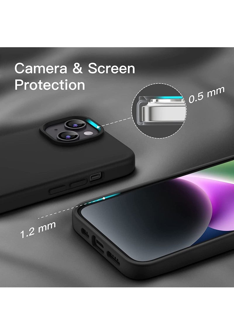 Silicone Case for iPhone 14 6.1-Inch, Silky-Soft Touch Full-Body Protective Phone Case, Shockproof Cover with Microfiber Lining (Black) - Image 3