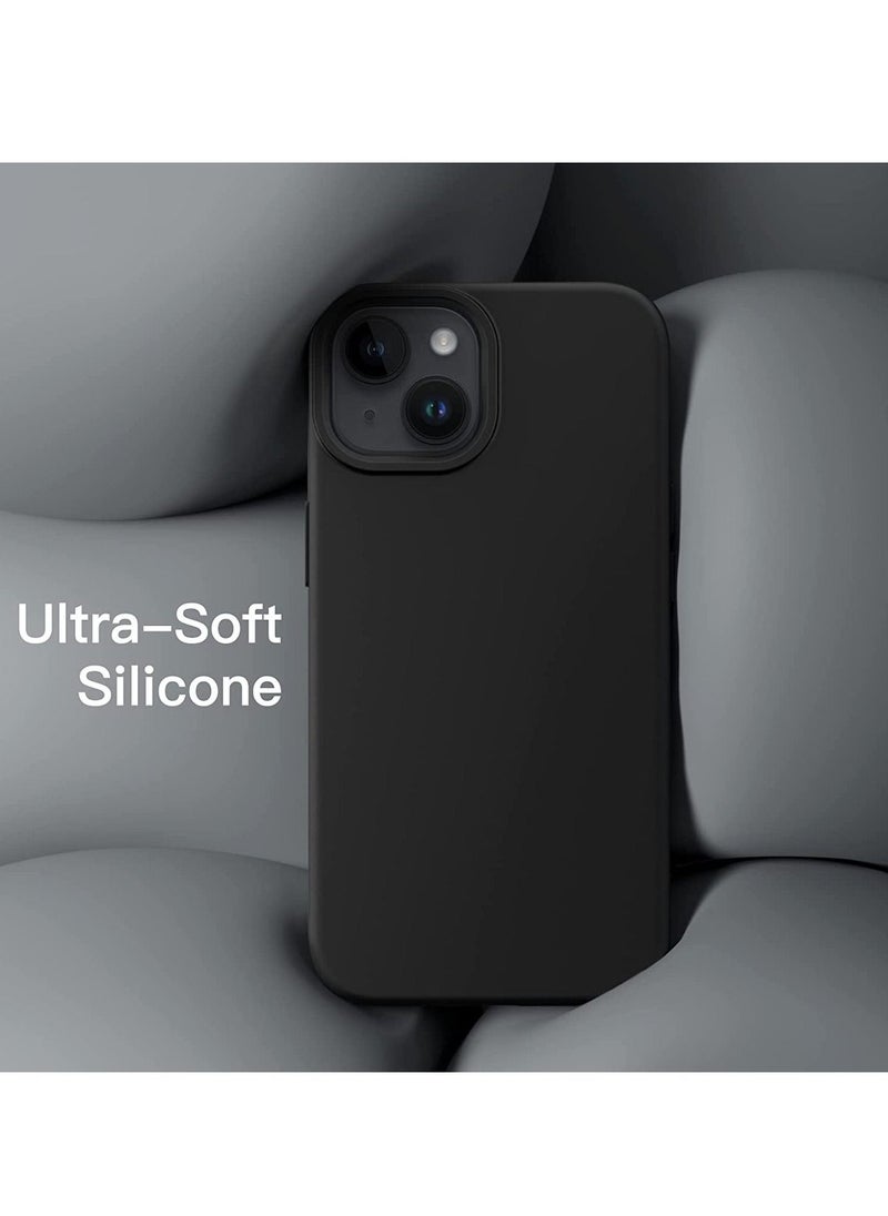 Silicone Case for iPhone 14 6.1-Inch, Silky-Soft Touch Full-Body Protective Phone Case, Shockproof Cover with Microfiber Lining (Black) - Image 4