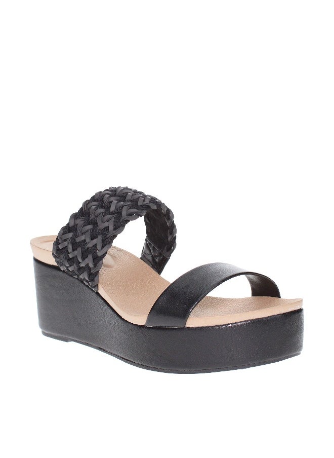 Beira Rio Beira Rio Ladies Wedge Sandals Black | Made In Brazil  - Image 1