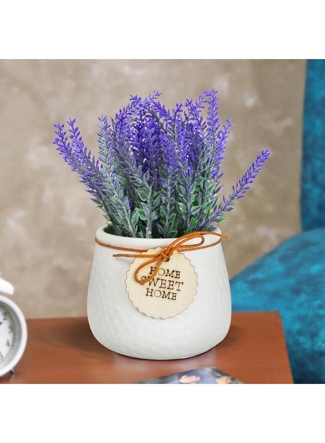 TIED RIBBONS TIED RIBBONS Polyester Artificial Lavender Flower Plant With Pot (Multi, 22.8 Cm X 10.1 Cm) Home Décor Items For Living Room Balcony Kitchen Bedroom Office Table Top Decoration  - Image 1