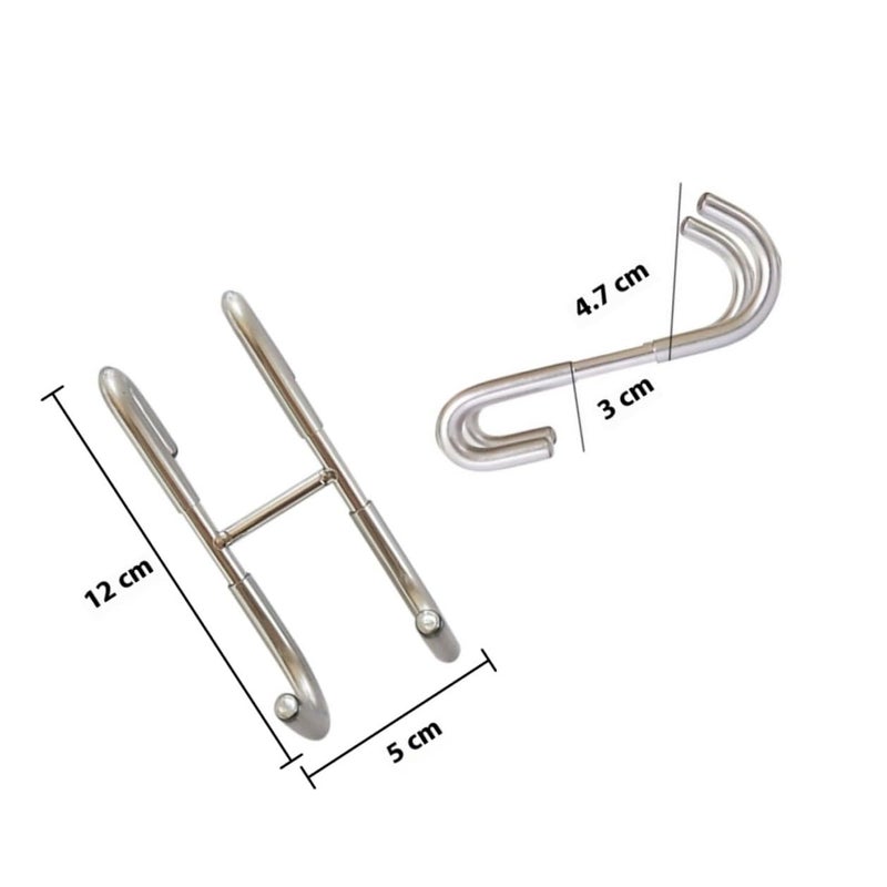 2Pcs Heavy Duty S Hooks 304 Stainless Steel Over Glass Door Towel Hanger No Drill - Image 3