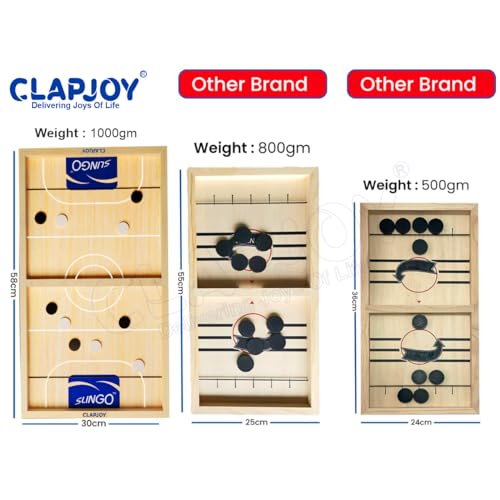 Clapjoy Slingo Fastest Finger First Board Game for Adults & Kids Wooden String Hockey Game Sling Puck Board Hockey Toy Perfect for Family Entertainment, Birthday Party, Christmas Gift - Image 5