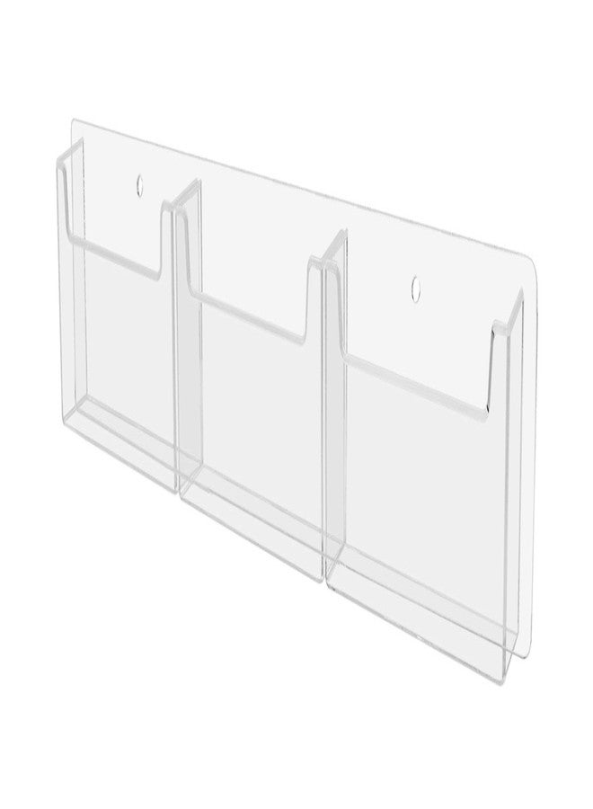 Marketing Holders Postcard Holder Rack Horizontal Clear Acrylic 3 Pocket with Hardware Space Saver Greeting Card or Any 6x4 Printed Media Display System Wall Mount Multi Slot Organizer - Image 1