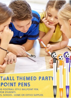 Excefore 20 Pcs Soccer Shape Ballpoint Pens with Soft Grip, Multicolor Retractable Pens with Black Ink, Perfect for School, Football Fans, 5 Colors Included (Simple)  - Image 2
