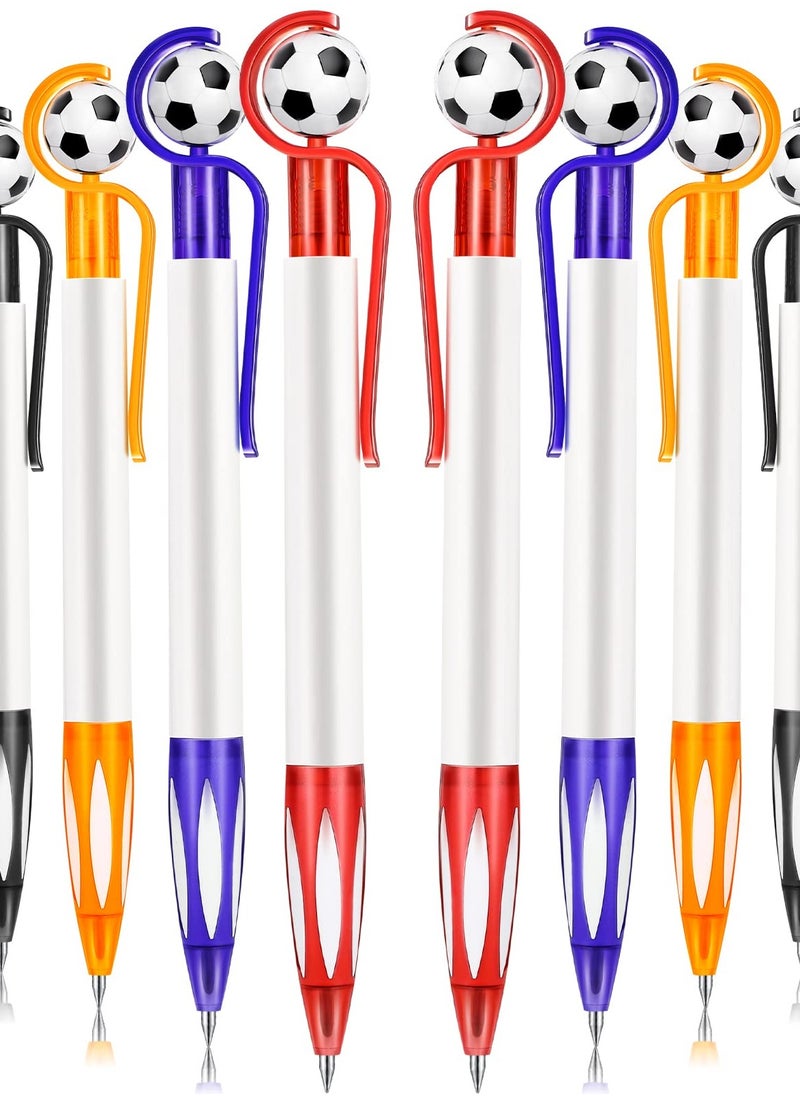 Excefore 20 Pcs Soccer Shape Ballpoint Pens with Soft Grip, Multicolor Retractable Pens with Black Ink, Perfect for School, Football Fans, 5 Colors Included (Simple)  - Image 1