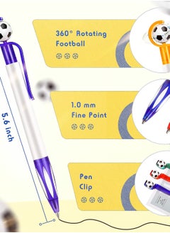 Excefore 20 Pcs Soccer Shape Ballpoint Pens with Soft Grip, Multicolor Retractable Pens with Black Ink, Perfect for School, Football Fans, 5 Colors Included (Simple)  - Image 3