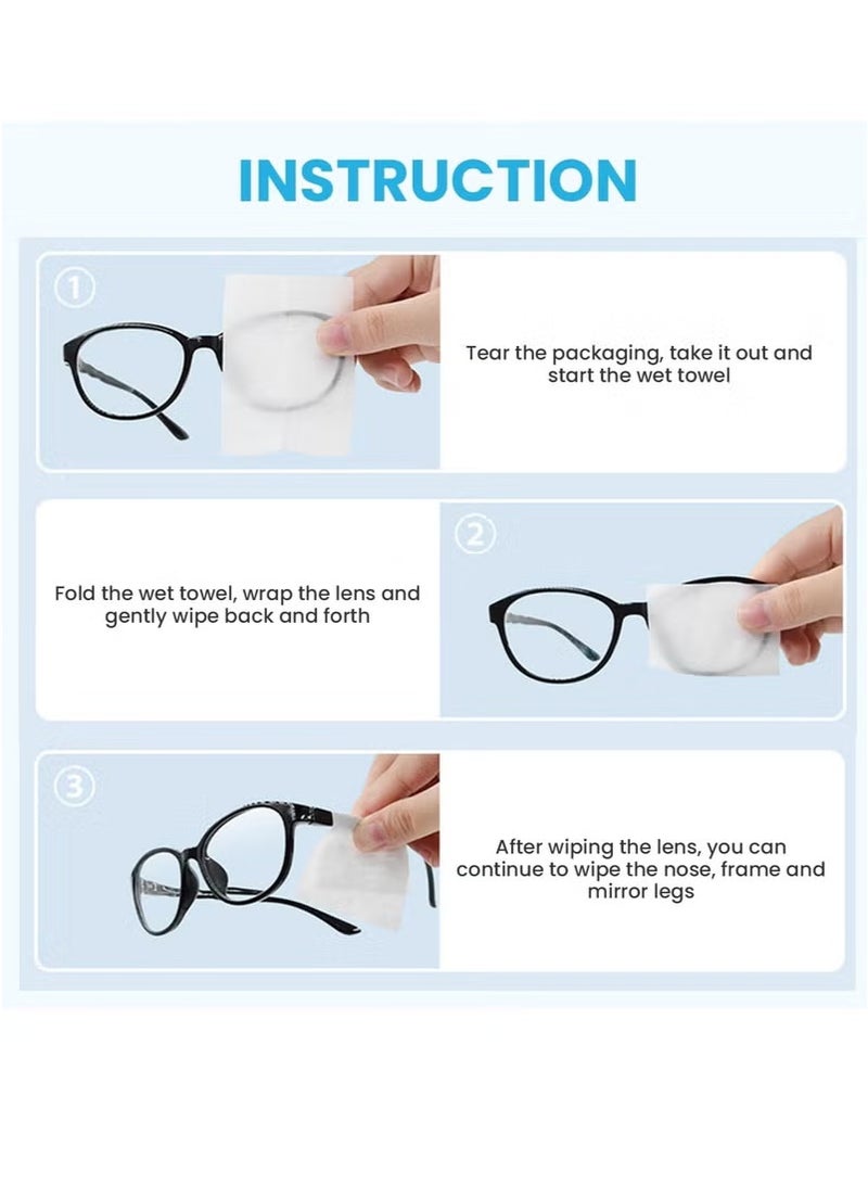 مناديل تنظيف عدسات النظارات المكونة من 100 قطعة ، مبللة مسبقا وملفوفة بشكل فردي وخالية من الخطوط ، مناديل منظفة للنظارات الشمسية ، عدسة الكاميرا ، نظارات واقية - Image 3