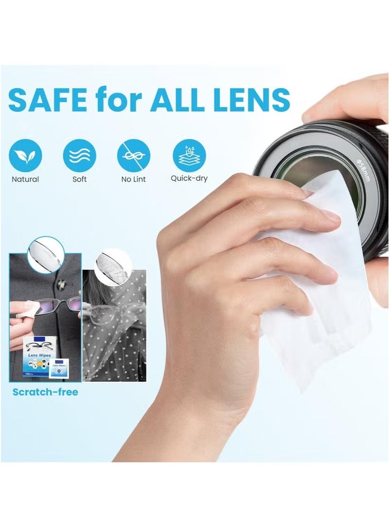 مناديل تنظيف عدسات النظارات المكونة من 100 قطعة ، مبللة مسبقا وملفوفة بشكل فردي وخالية من الخطوط ، مناديل منظفة للنظارات الشمسية ، عدسة الكاميرا ، نظارات واقية - Image 2
