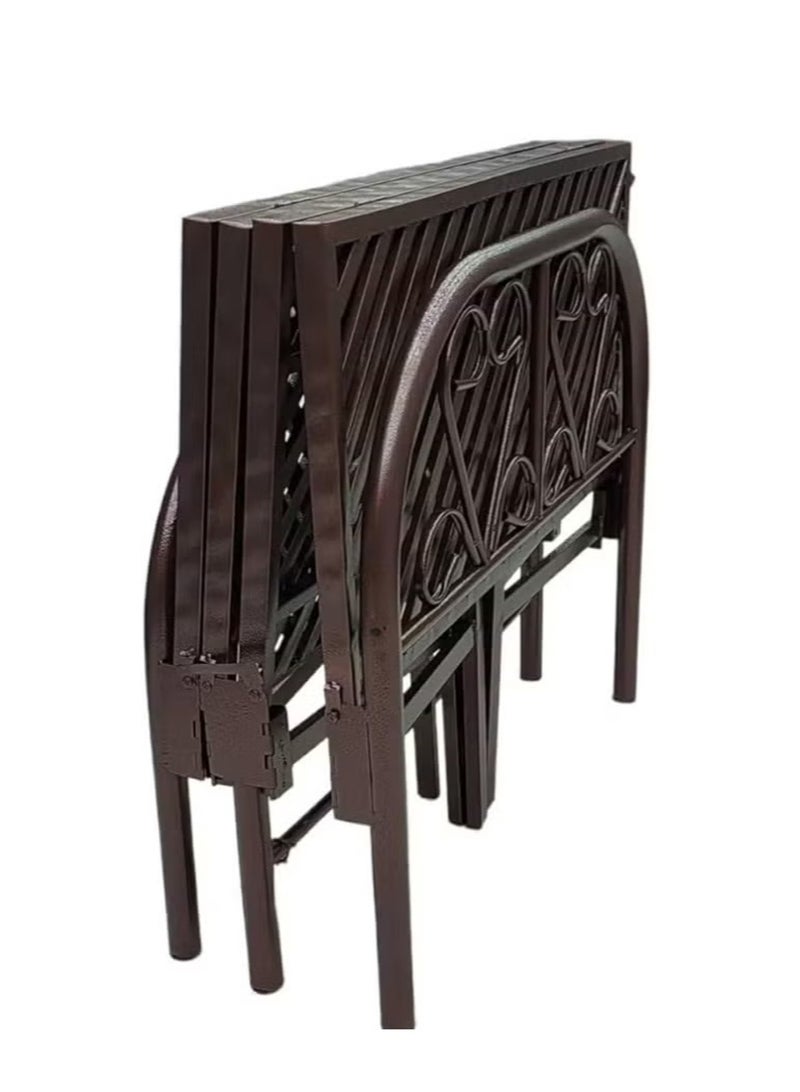 Foldable and adjustable single bed, heavy duty, with a metal steel bed frame and settings without tools, size 90 * 190cm - Image 2