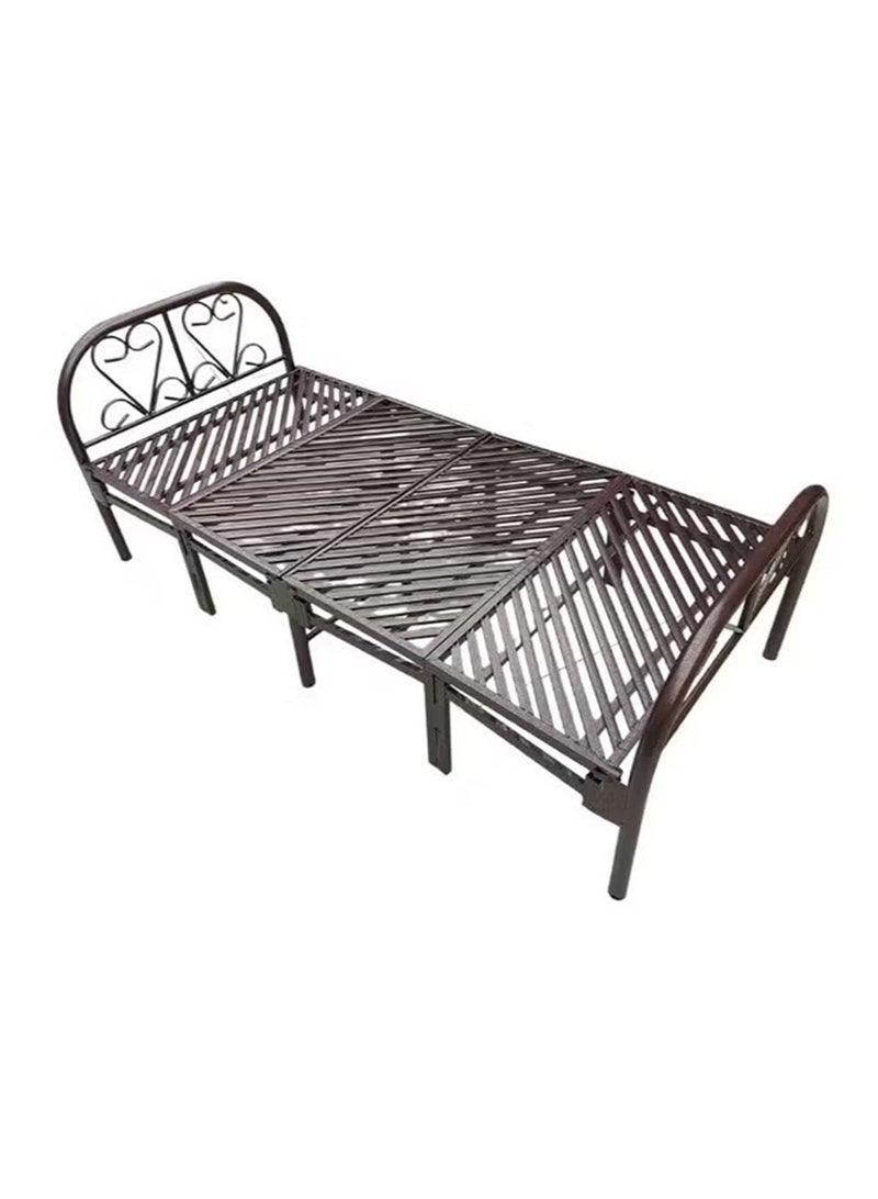Foldable and adjustable single bed, heavy duty, with a metal steel bed frame and settings without tools, size 90 * 190cm - Image 4