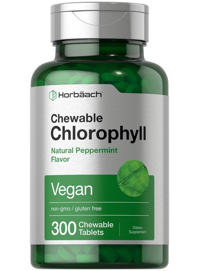 Horbäach Chlorophyll Pills | 300 Chewable Tablets | Natural Peppermint Flavor | Vegan, Non-GMO & Gluten Free Supplement - Image 1