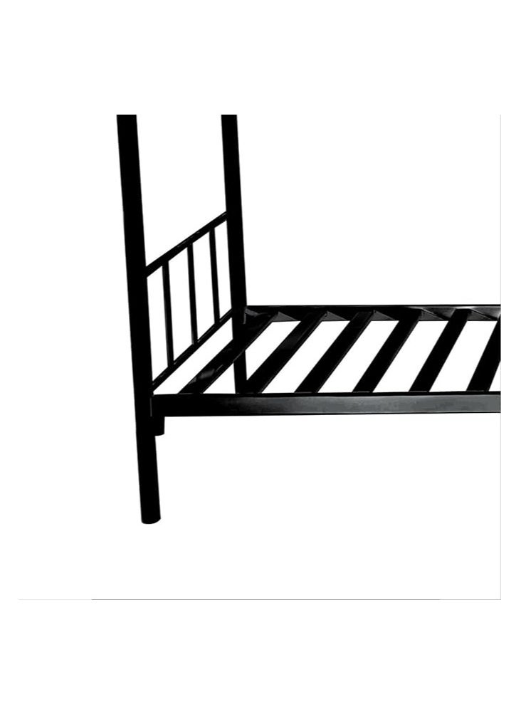 INFINI HOMES - INFINI HOMES Steel Metal Bunk Bed with Mattress (Double, Black, 190 X 90 X 175 CM) - Image 1