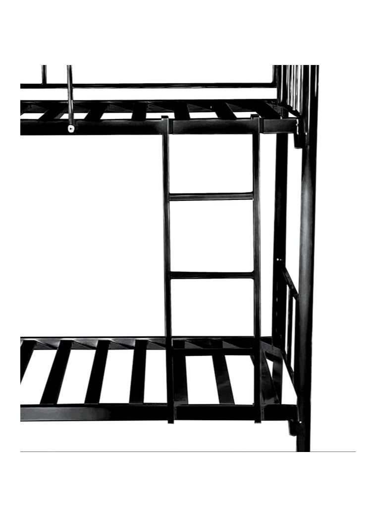 INFINI HOMES - INFINI HOMES Steel Metal Bunk Bed with Mattress (Double, Black, 190 X 90 X 175 CM) - Image 1