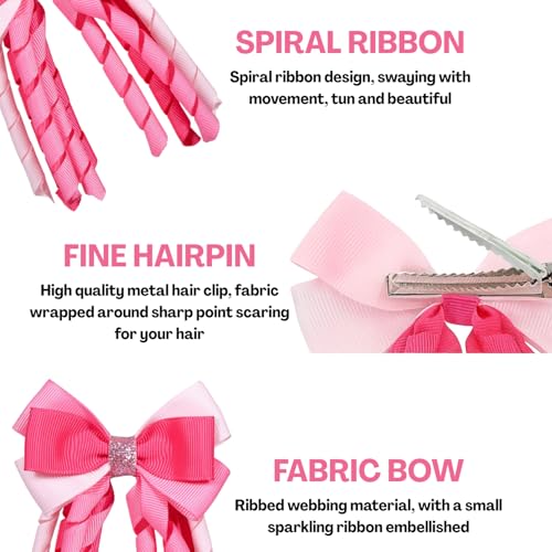 Flavizo Butterfly Clip for Kids - Cute Bow Accessory for Toddlers and Baby Girls, Soft Cotton Fabric with Secure Metal Fastener, Stylish Barrette for Daily Outfits - Pink - Image 3