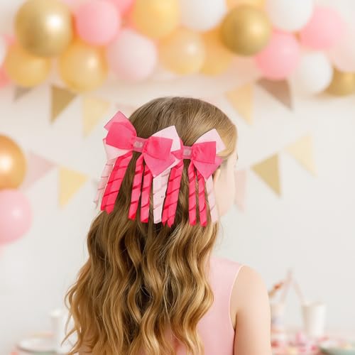 Flavizo Butterfly Clip for Kids - Cute Bow Accessory for Toddlers and Baby Girls, Soft Cotton Fabric with Secure Metal Fastener, Stylish Barrette for Daily Outfits - Pink - Image 5