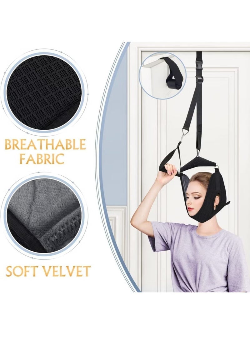 Ailily Neck Stretcher Cervical Traction Device for Neck Pain Relief Portable Cervical Traction Over Door for Neck Decompression Neck Hammock for Home - Image 2