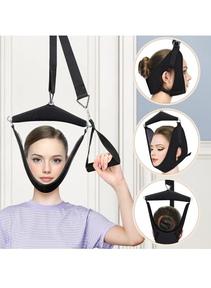 Ailily Neck Stretcher Cervical Traction Device for Neck Pain Relief Portable Cervical Traction Over Door for Neck Decompression Neck Hammock for Home - Image 3