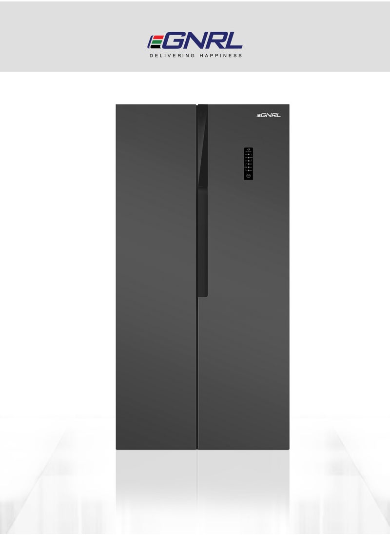 EGNRL - 650L Capacity Side By Side Inverter Based Refrigerator-Freezer ‎With Digital Control And Temperature Display, No-Frost, LED-light EGR820S Dark Silver, One Year Warranty - Image 1