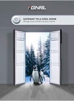 EGNRL 650L Capacity Side By Side Inverter Based Refrigerator-Freezer ‎With Digital Control And Temperature Display, No-Frost, LED-light EGR820S Dark Silver, One Year Warranty  - Image 4